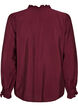 Skjortblus med broderade blomapplikationer, R&ouml;d, Packshot image number 1