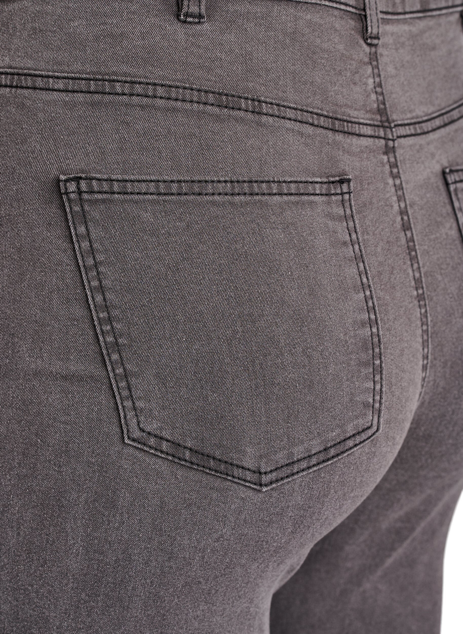ZizziAmy jeans med h&ouml;g midja och supersmal passform, Gr&aring;, Packshot image number 3