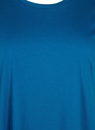 Kortärmad t-shirt i bomullsmix, Petrol Blue, Packshot image number 2