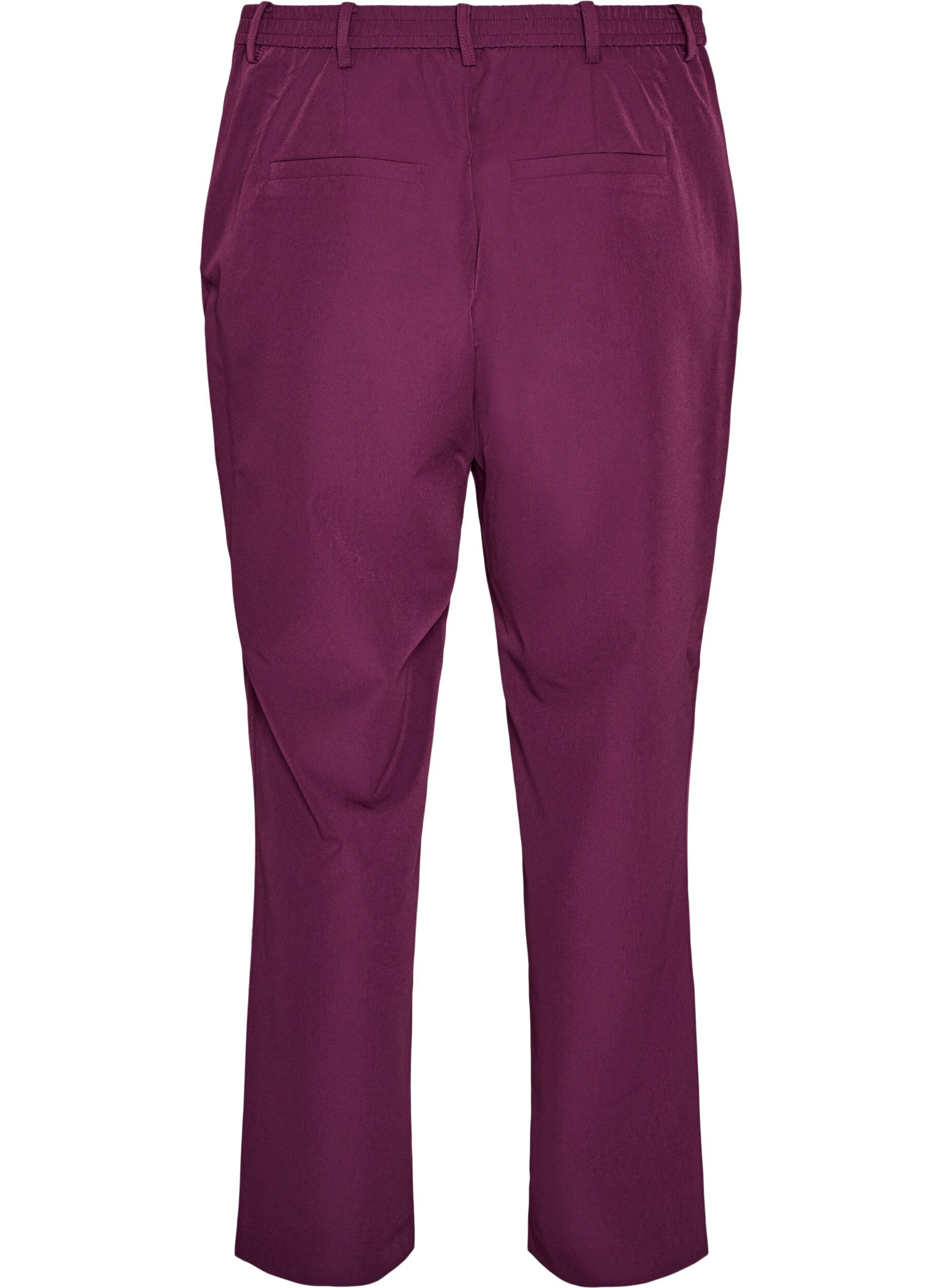 ZizziByxor med fickor och raka ben, Lila, Packshot image number 1