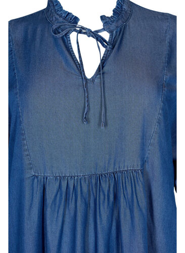 Klänning med 3/4-ärmar i lyocell (TENCEL™), Blue denim, Packshot image number 2
