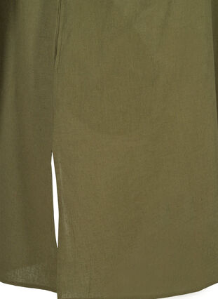 Kortärmad klänning i bomullsmix med linne, Ivy Green, Packshot image number 3