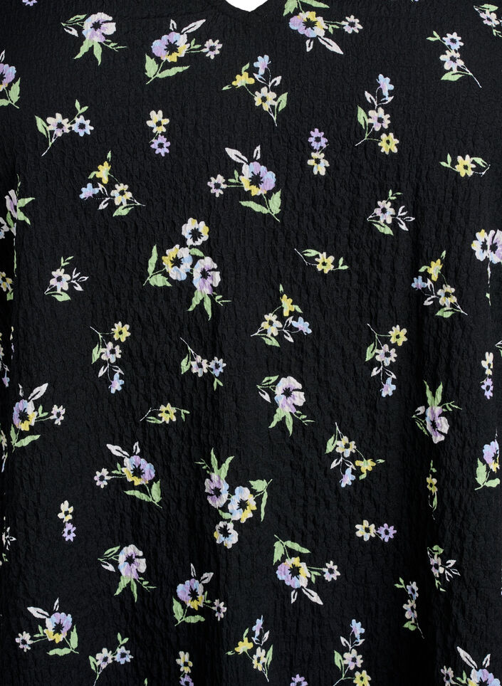 FLASH - Kort&auml;rmad kl&auml;nning med V-ringning, Svart, Packshot image number 2