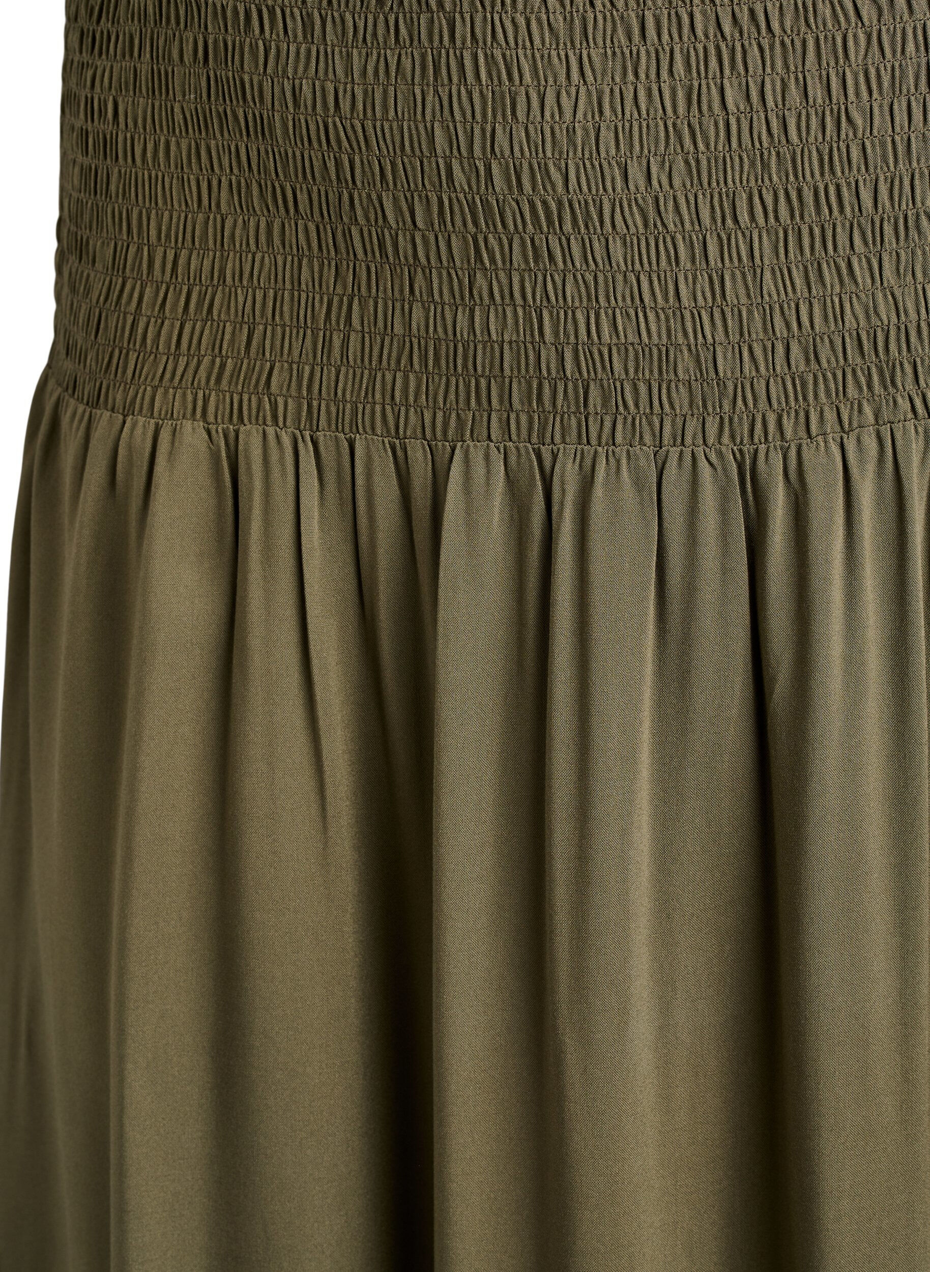 ZizziMaxikjol i viskos med smock, Gr&ouml;n, Packshot image number 2