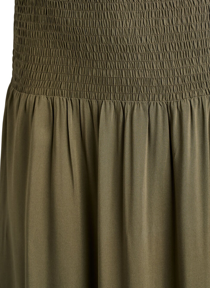 Maxikjol i viskos med smock, Gr&ouml;n, Packshot image number 2