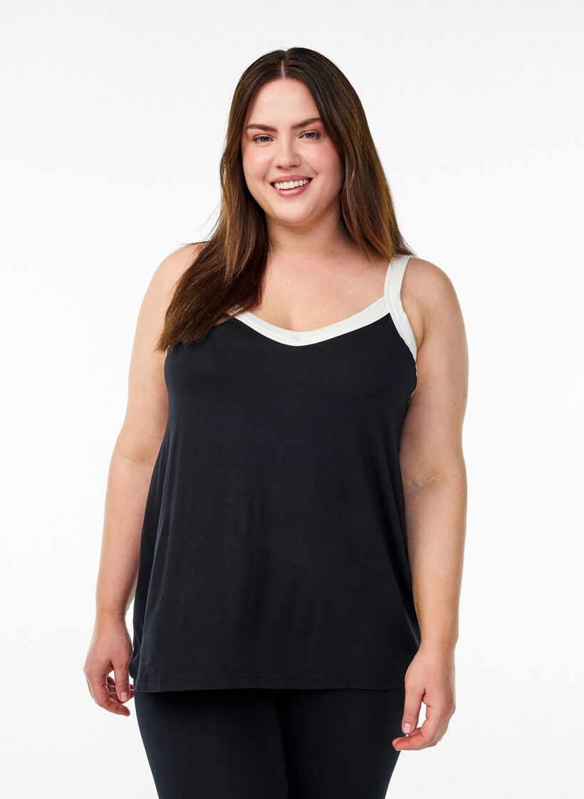 Nattlinne med band och v-ringning, Svart, Model image number 0