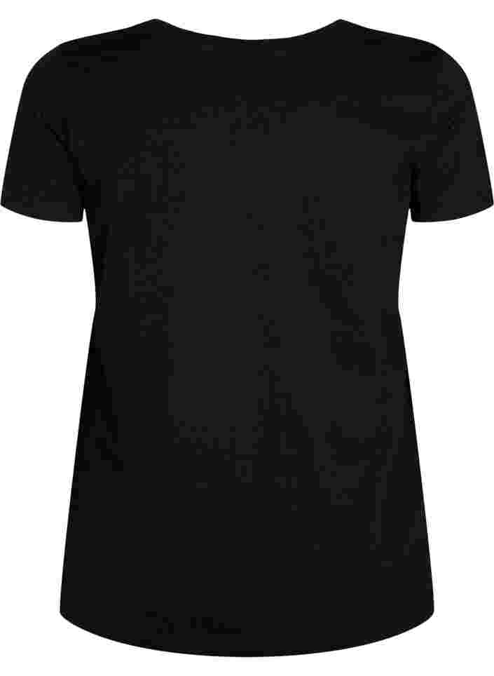  T-shirt till träning med print, Black w.Less Is More, Packshot image number 1