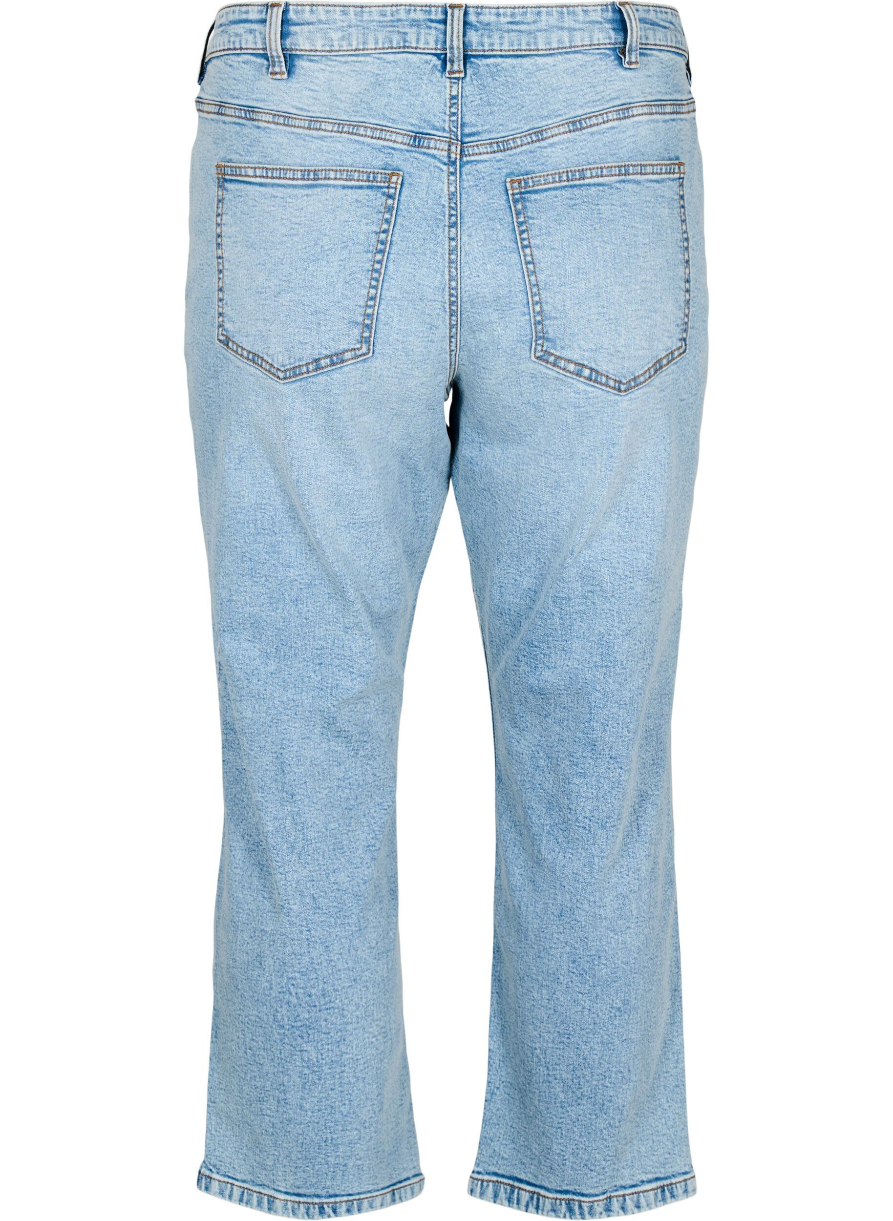 ZizziCroppade Vera-jeans med slitningar, Bl&aring;, Packshot image number 1
