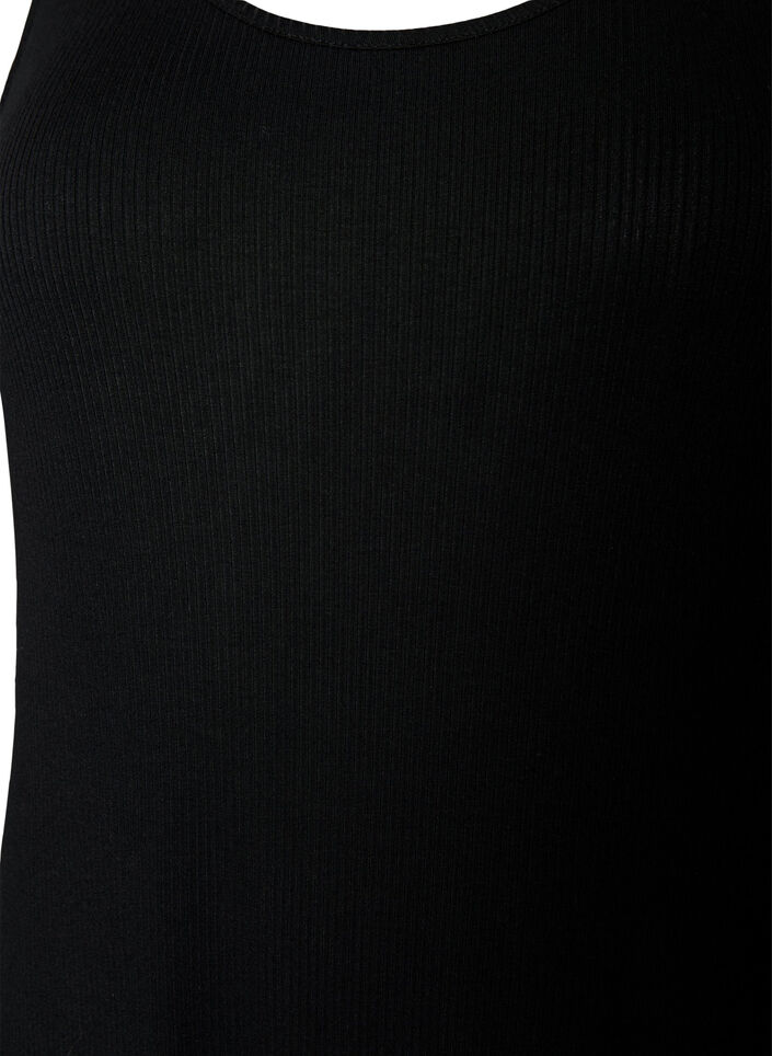 &Auml;rml&ouml;s ribbad kl&auml;nning i viskos, Svart, Packshot image number 2