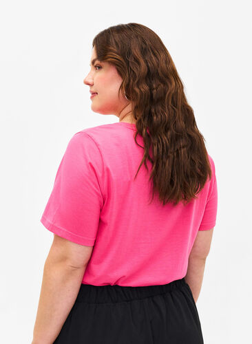 FLASH - T-shirt med rund halsringning, Hot Pink, Model image number 1