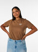 T-shirt i bomull med tryck, Brun, Model image number 0