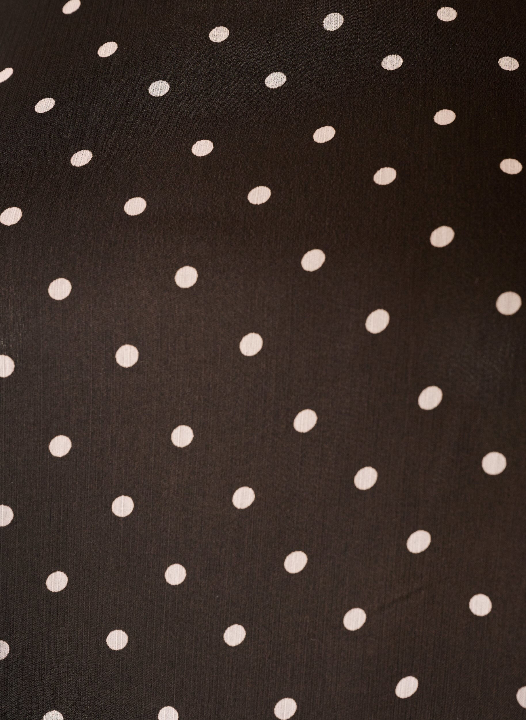 ZizziPrickig blus i chiffong med transparenta &auml;rmar, Brun, Packshot image number 2