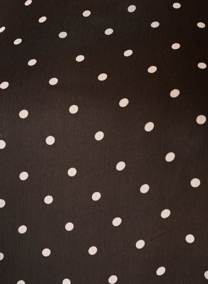 Prickig blus i chiffong med transparenta &auml;rmar, Brun, Packshot image number 2