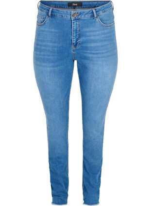Bea jeans med extra hög midja, Blue denim, Packshot image number 0