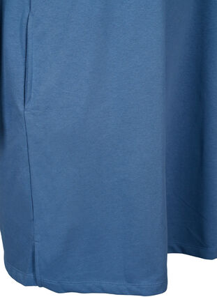 Kortärmad sweatshirtklänning med fickor, Moonlight Blue, Packshot image number 3
