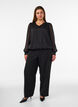 Randig blus med ballongform, Svart, Model image number 1