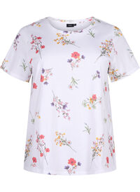 T-shirt i ekologisk bomull med blommigt tryck
