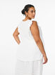 &Auml;rml&ouml;s blus i bomullsmuslin med volanger, Vit, Model image number 2