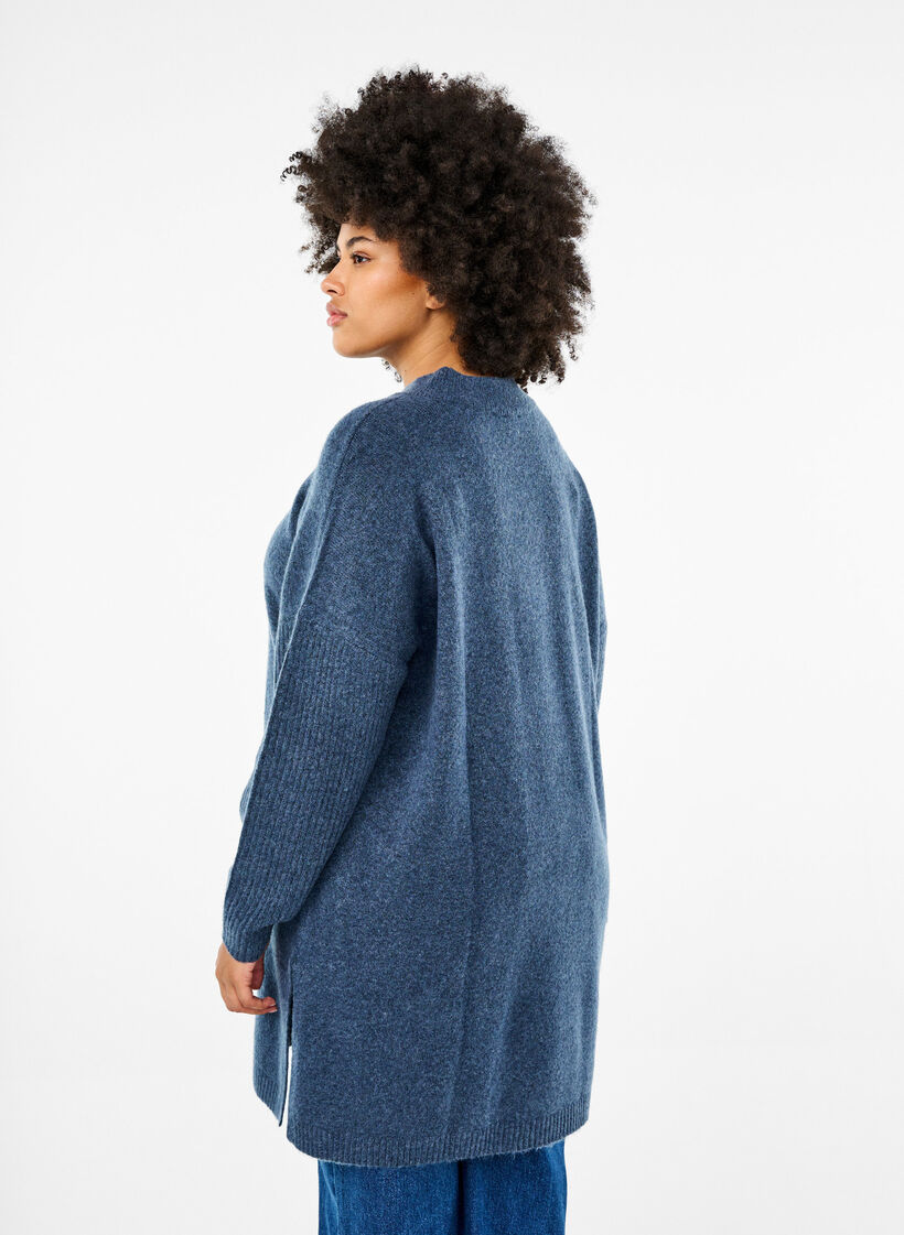 Lång stickad blus med långa ärmar, Bering Sea Mel., Model image number 1