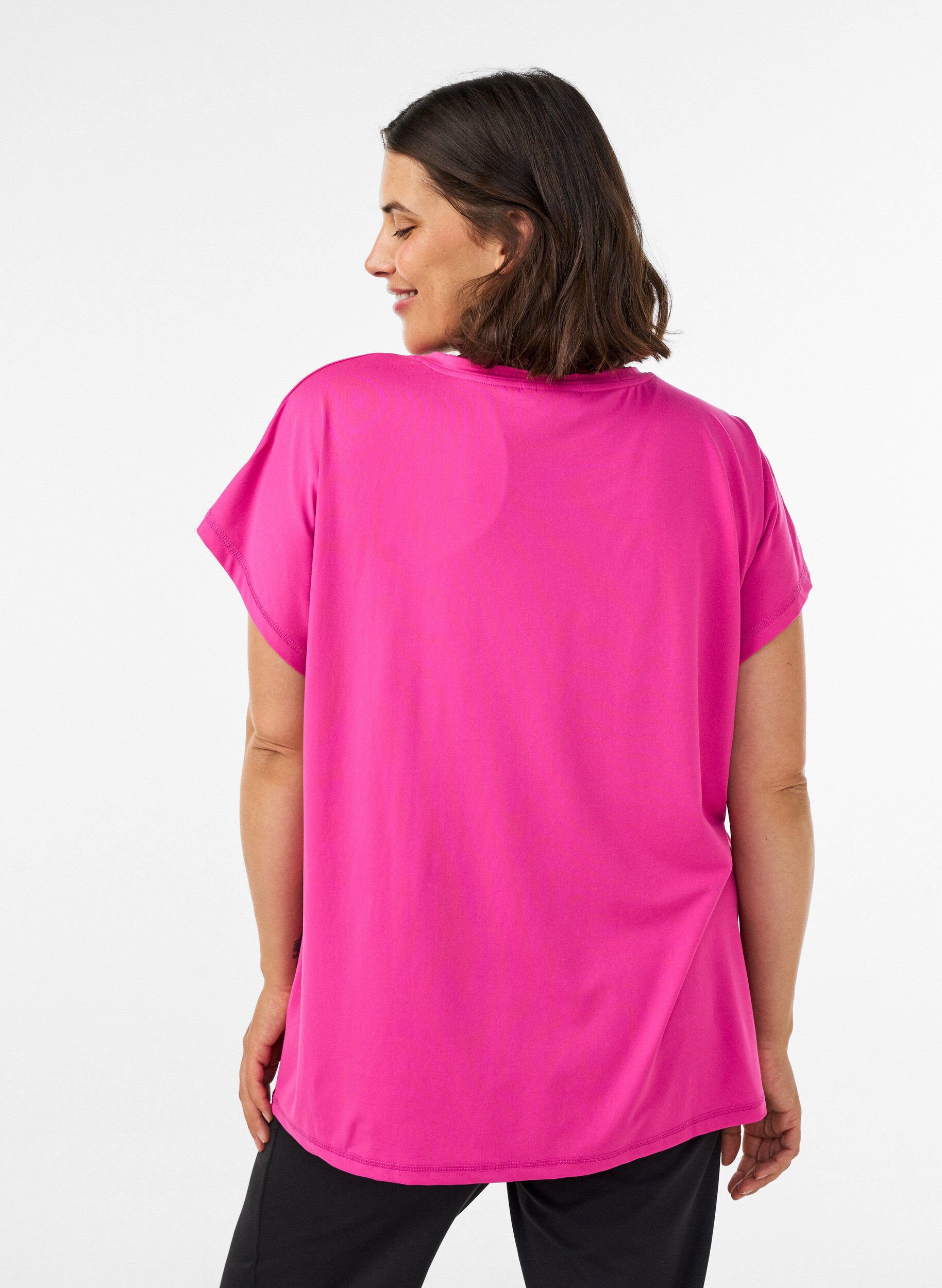 ZizziEnf&auml;rgad tr&auml;nings-T-shirt, Rosa, Model image number 2