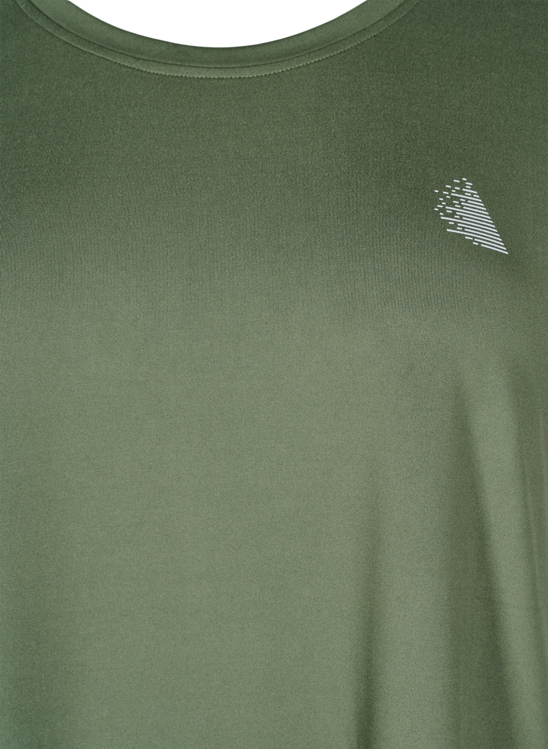 Zizzi Enf&auml;rgad tr&auml;nings t-shirt, Gr&ouml;n, Packshot image number 2