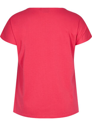 T-shirt i bomullsmix, Raspberry, Packshot image number 1