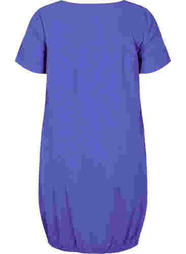 Kortärmad klänning i bomull, Dazzling Blue, Packshot image number 1