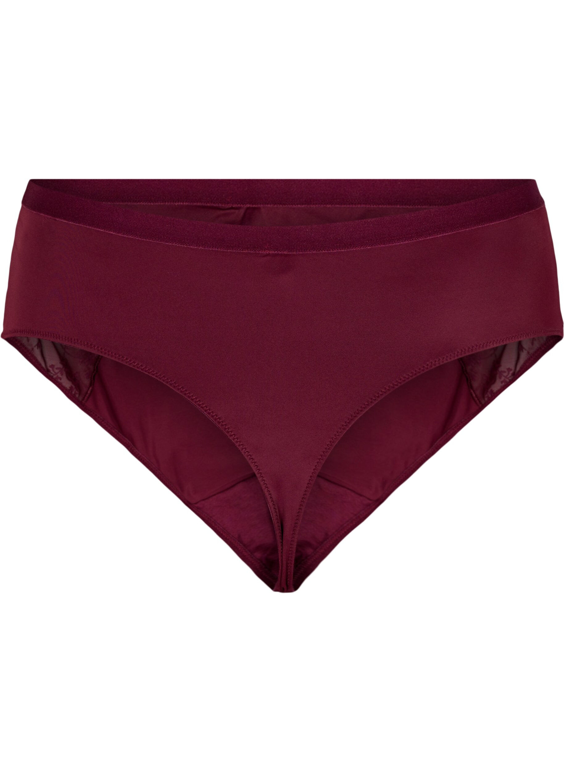 Zizzi G-string med normalh&ouml;g midja, Bordeaux Ass, Packshot image number 1