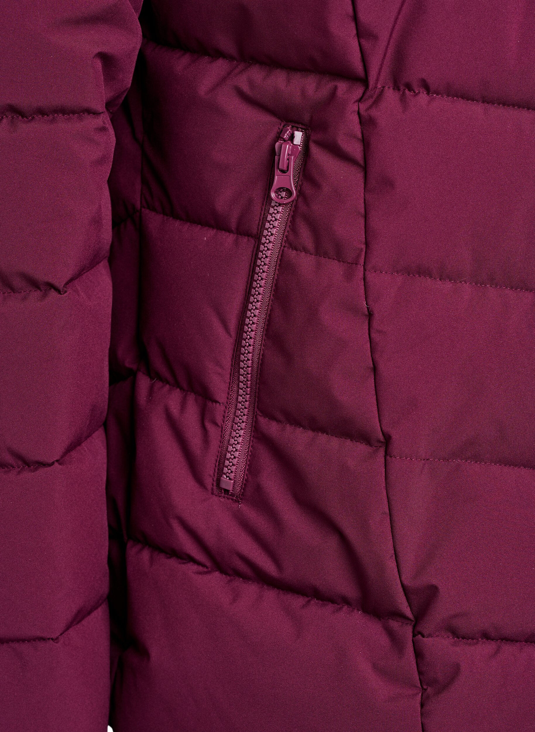 ZizziKort pufferjacka med huva, M&ouml;rk Bordeaux, Packshot image number 3