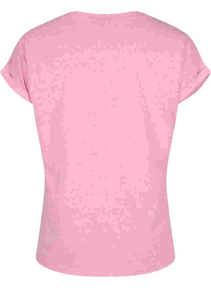 Melerad t-shirt med korta ärmar, Rosebloom Mél, Packshot image number 1