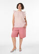 &Auml;rml&ouml;s blus med struktur och volanger, Rosa, Model image number 1
