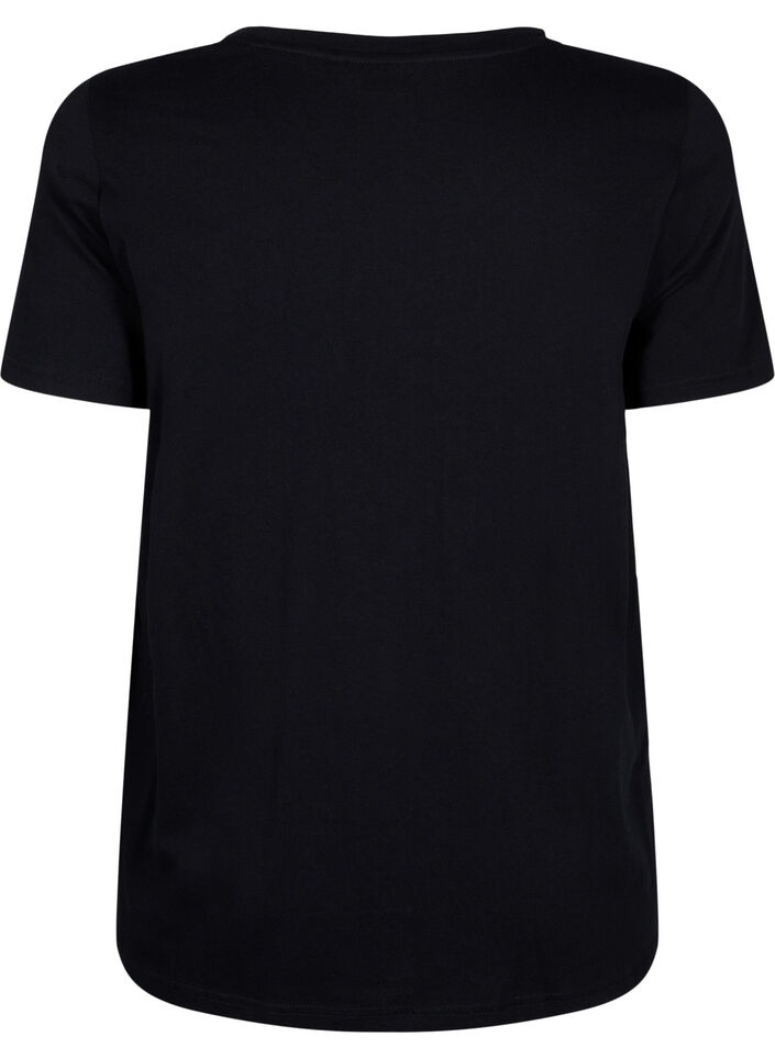 T-shirt med strass, Black W. Rhinestones, Packshot image number 1