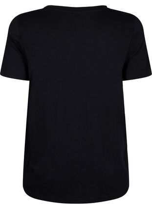 T-shirt med textmotiv, Black W. Rhinestones, Packshot image number 1