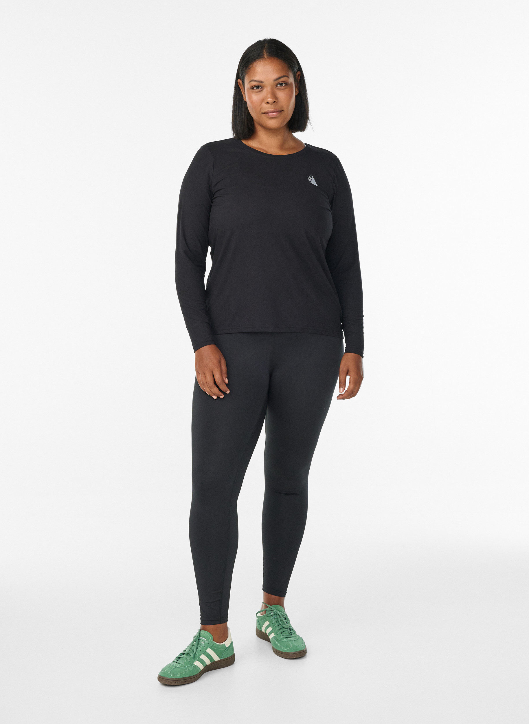 ZizziTr&auml;ningsblus med l&aring;nga &auml;rmar, Svart, Model image number 1