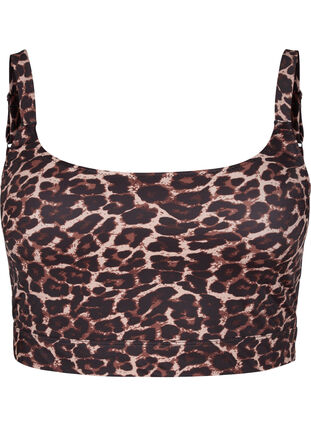 Bikinitopp med tryck och justerbara axelband, Autentic Leopard, Packshot image number 0