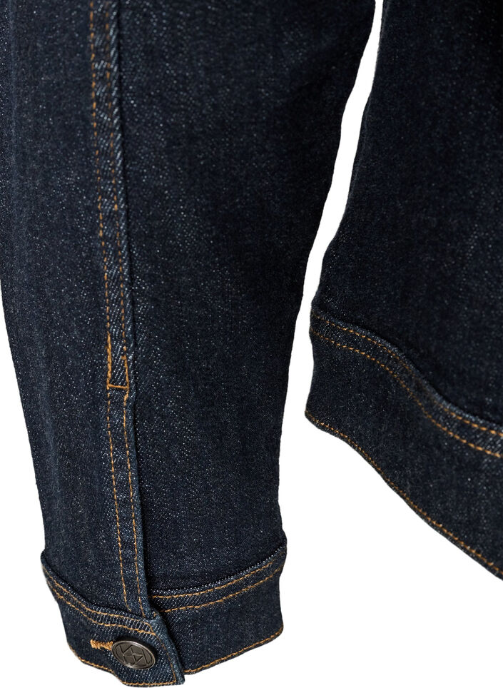 Klassisk jeansjacka med kontrasts&ouml;mmar, Bl&aring;, Packshot