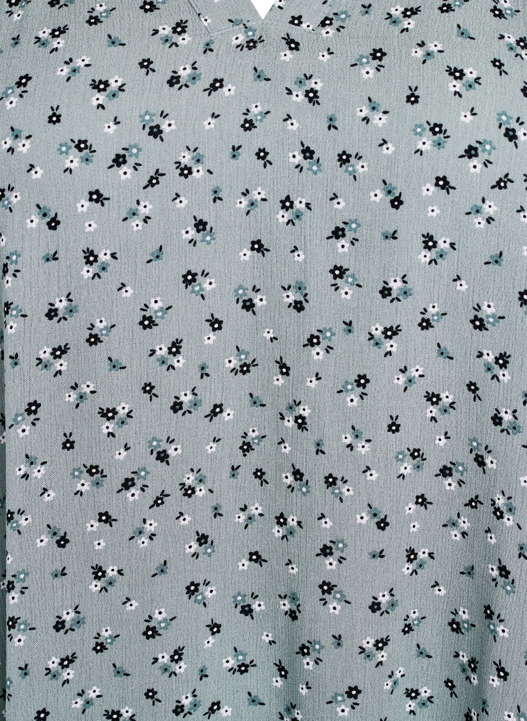 Zizzi Tunika i blommigt print med 3/4-&auml;rmar, Gr&ouml;n, Packshot image number 2