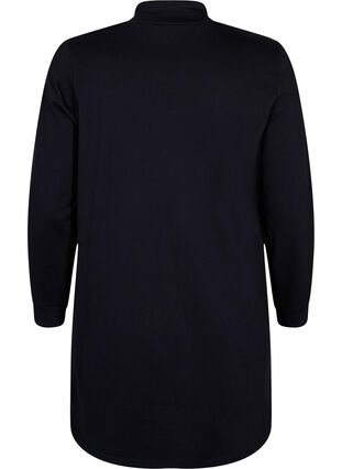 Långärmad tunika med knytband, Black, Packshot image number 1