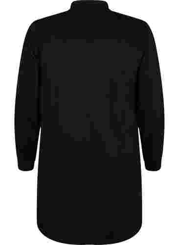 Långärmad tunika med knytband, Black, Packshot image number 1