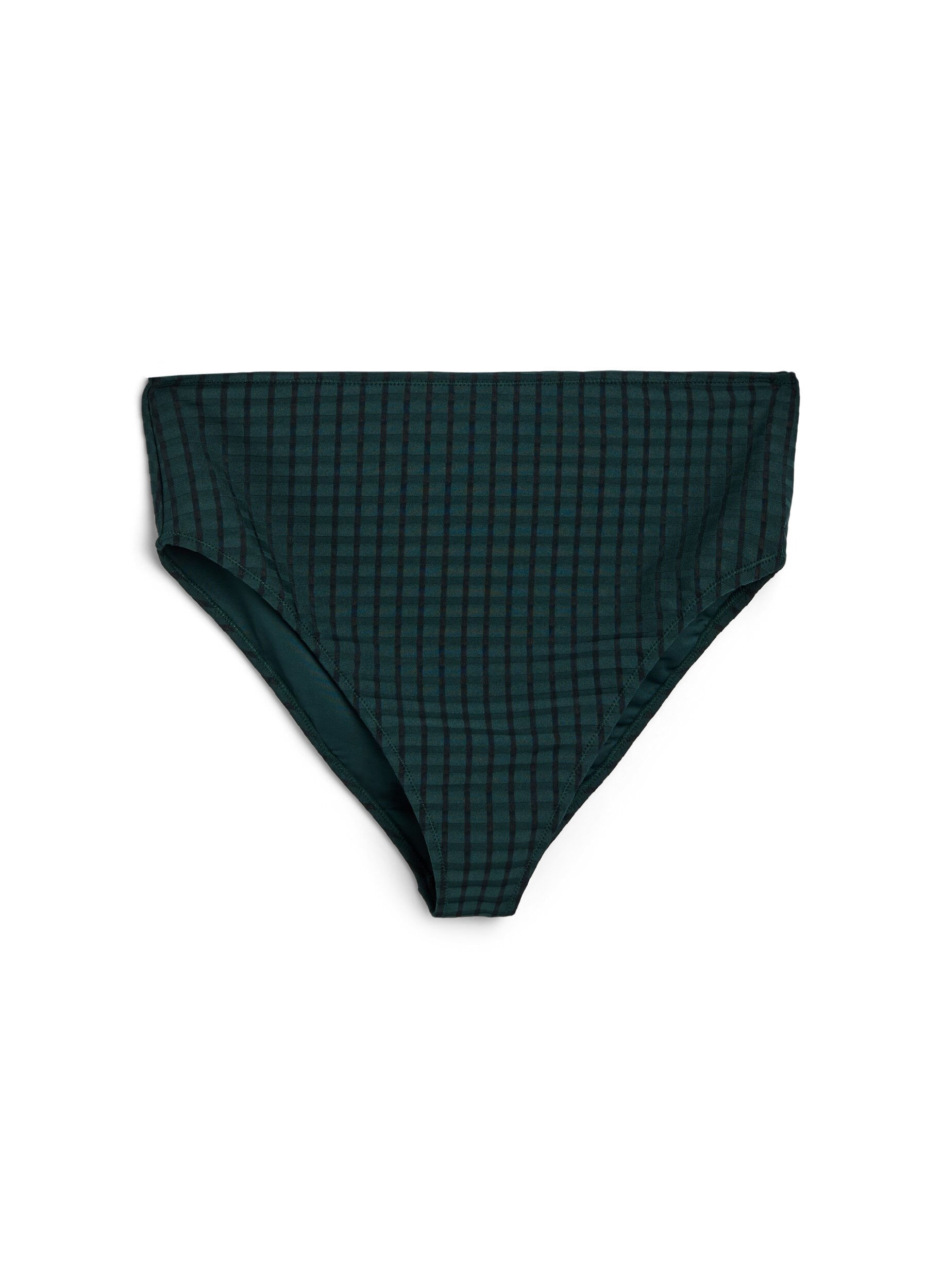 Rutig bikinitrosa med h&ouml;g midja och tai-sk&auml;rning