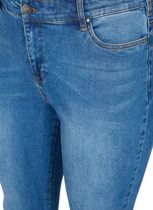 Super slim Amy jeans med rosett och dragkedja, Dark blue, Packshot image number 2
