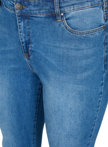 Super slim Amy jeans med rosett och dragkedja, Dark blue, Packshot image number 2