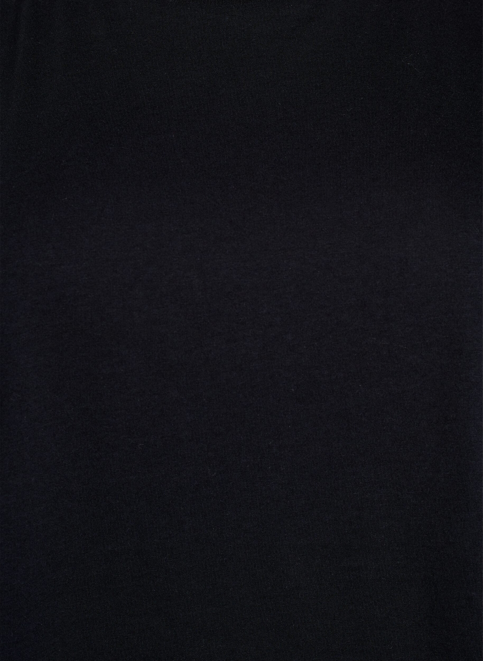 Zizzi &Auml;rml&ouml;s jerseyblus med axelvaddar, Svart, Packshot image number 2