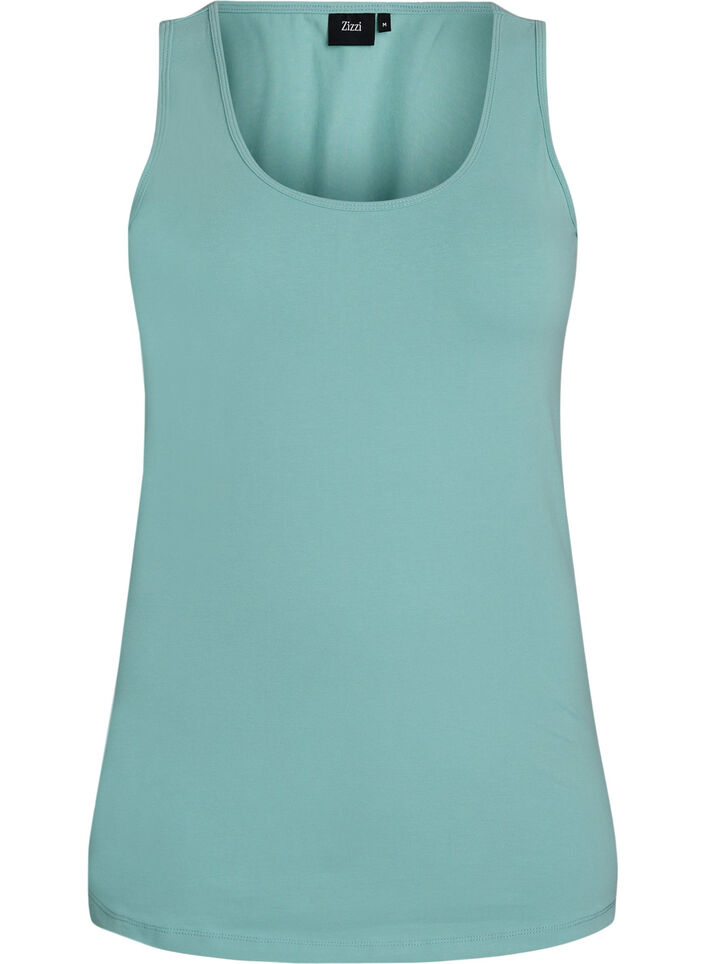 Solid f&auml;rg bas topp i bomull, Gr&ouml;n, Packshot image number 0