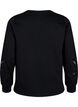 Sweatshirt med broderade utskärningar, Black, Packshot image number 1