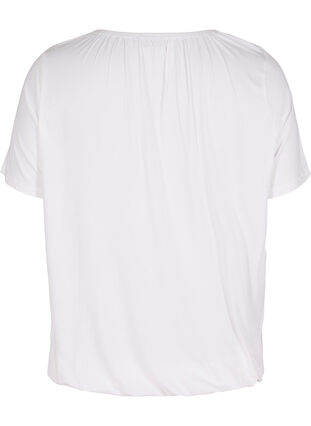 T-shirt i viskos med resår, Bright White, Packshot image number 1