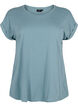 Kort&auml;rmad t-shirt i bomullsmix, Bl&aring;, Packshot image number 0