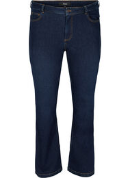Ellen jeans med bootcut och hög midja, Dark blue denim
