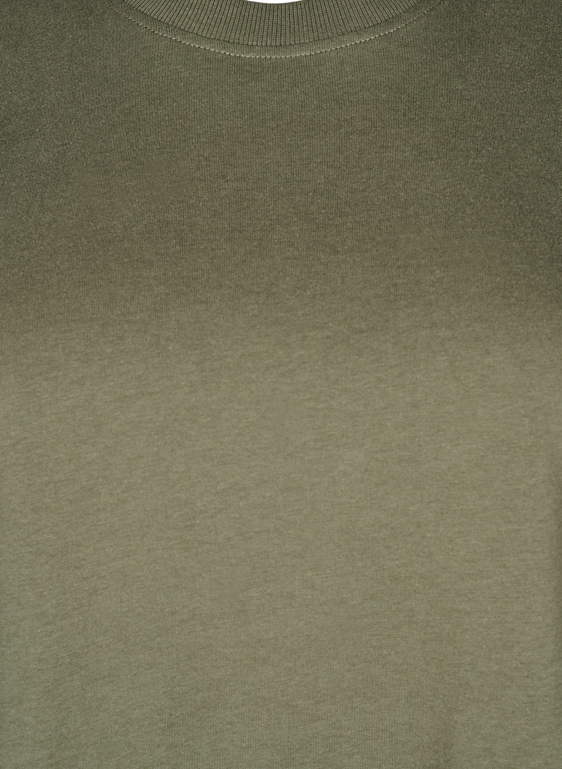 ZizziEnkel t-shirt i bomull med rund halsringning, Gr&ouml;n, Packshot image number 2