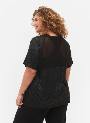 Träningst-shirt med tryck och mesh, Black, Model image number 1